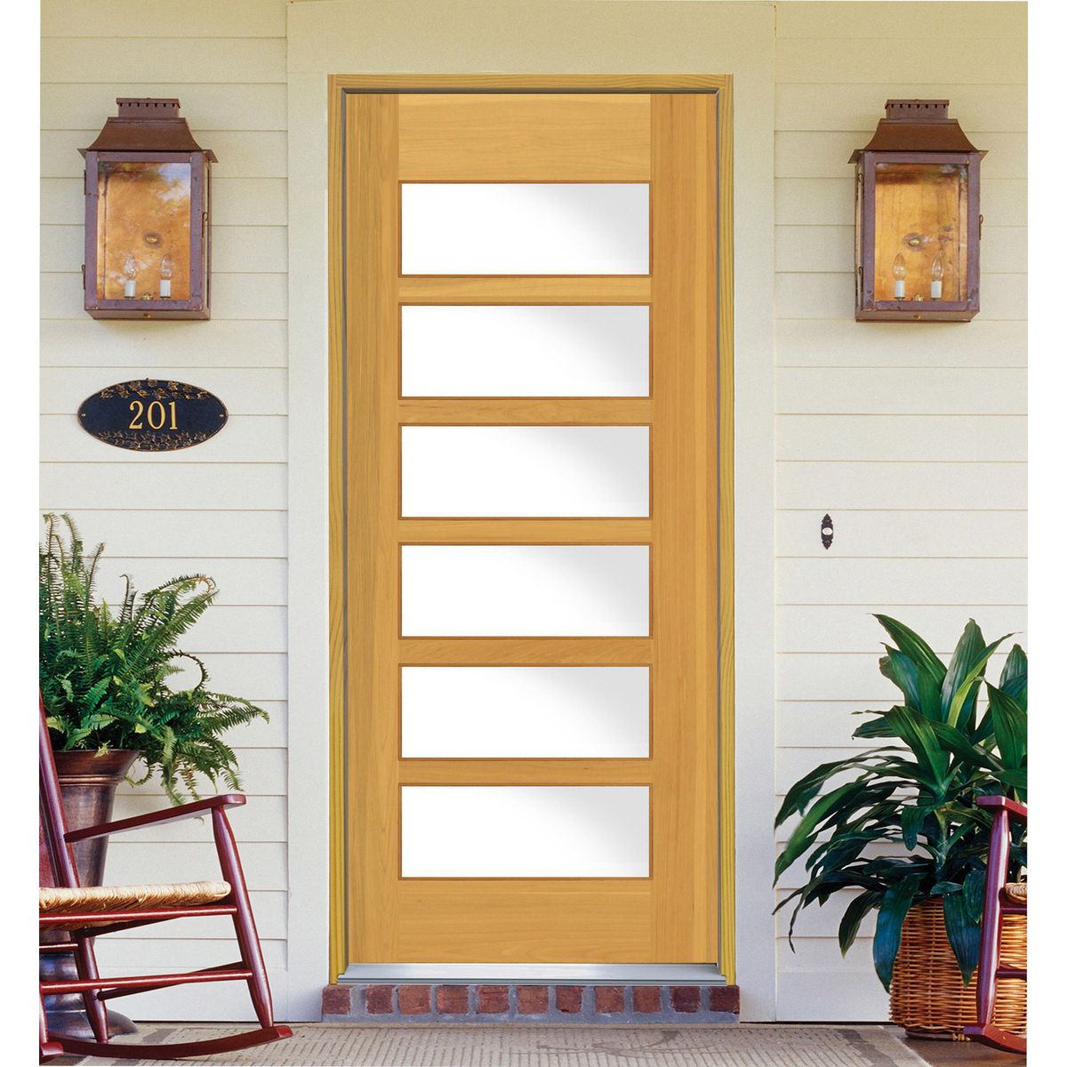 HOLZTEK - Puerta Madera de lenga 75x210 cm Modelo 16 Natural