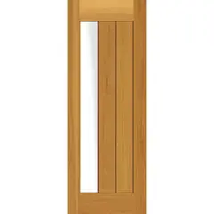 HOLZTEK - Puerta Madera de lenga 100x210 cm Modelo 13 Natural