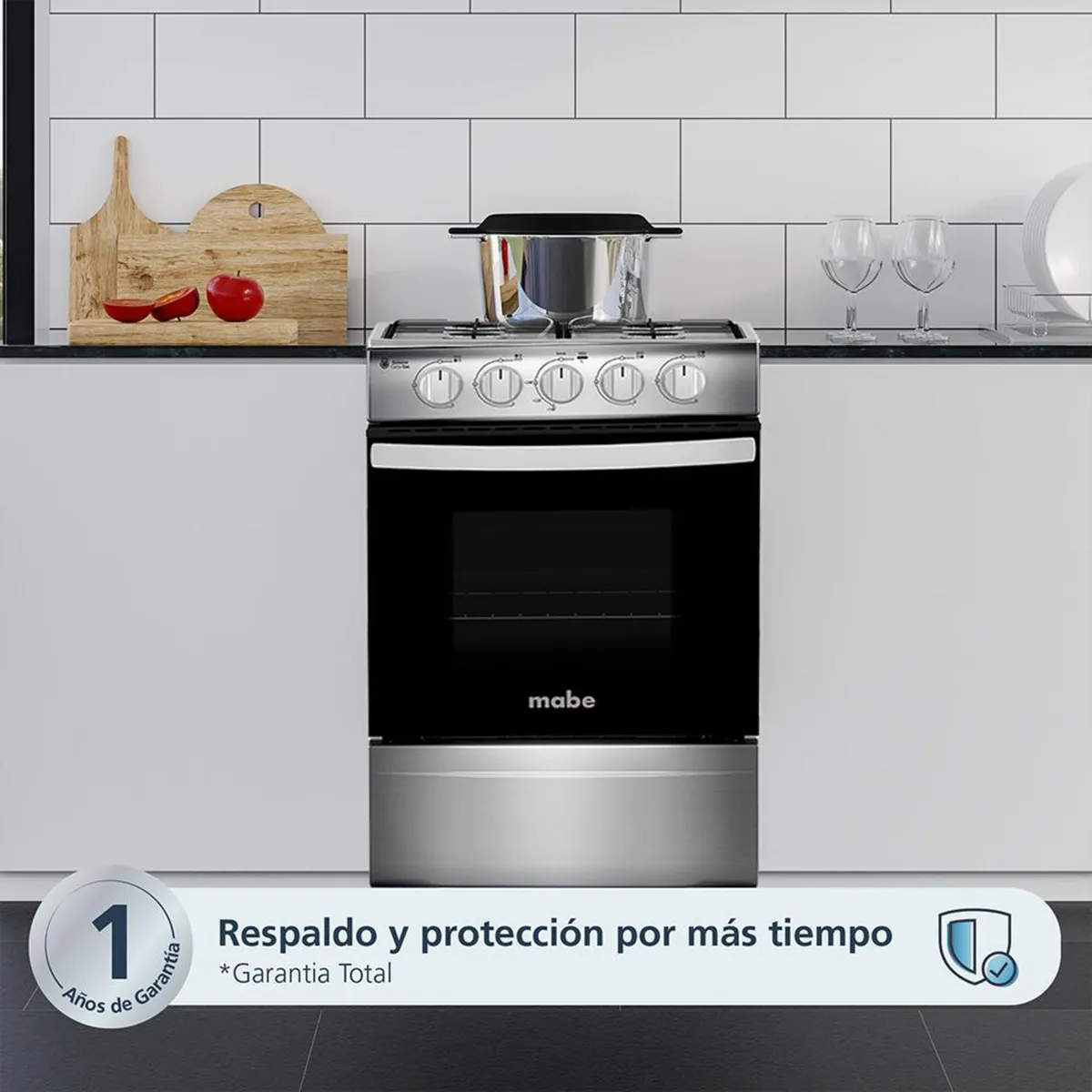 MABE - Cocina a Gas 4 Platos Inox CMC20AXX-2