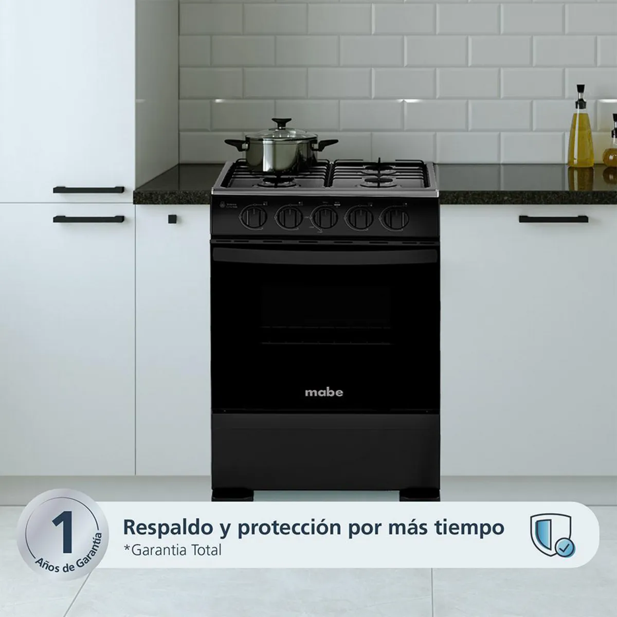 MABE - Cocina a Gas 4 Platos Negro CMC5100NA1