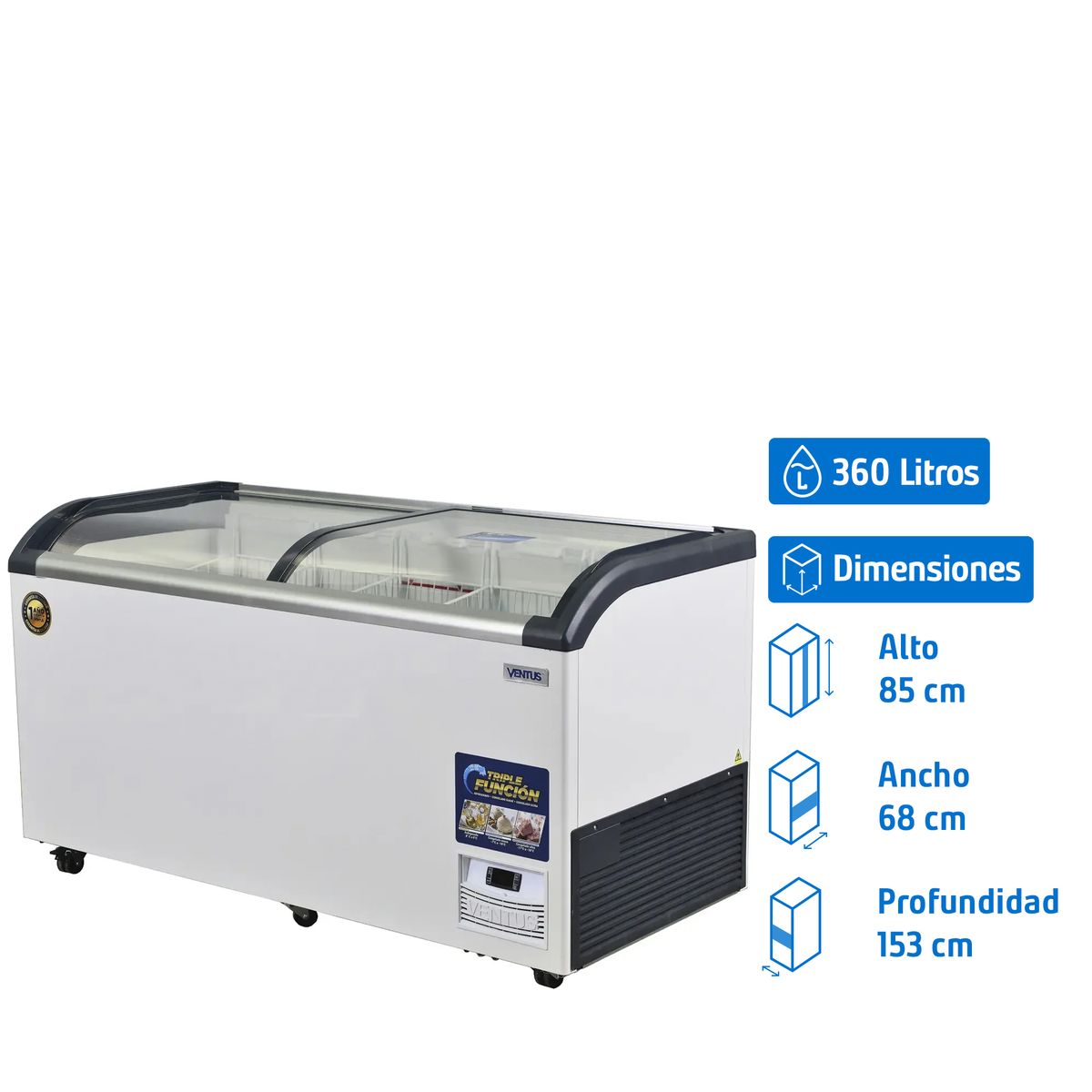 VENTUS - Conservadora Industrial Frío Directo 360 Litros Blanco CTV-520Q PRO