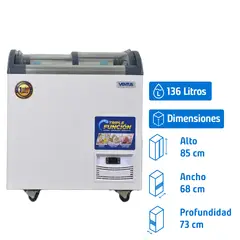 VENTUS - Conservadora Industrial Frío Directo 136 Litros Blanco CTV-220Q PRO