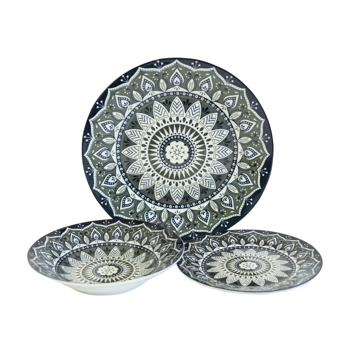 DORAL - Juego de Loza Vajilla 18 Piezas Porcelana Gabrielle 6 Personas