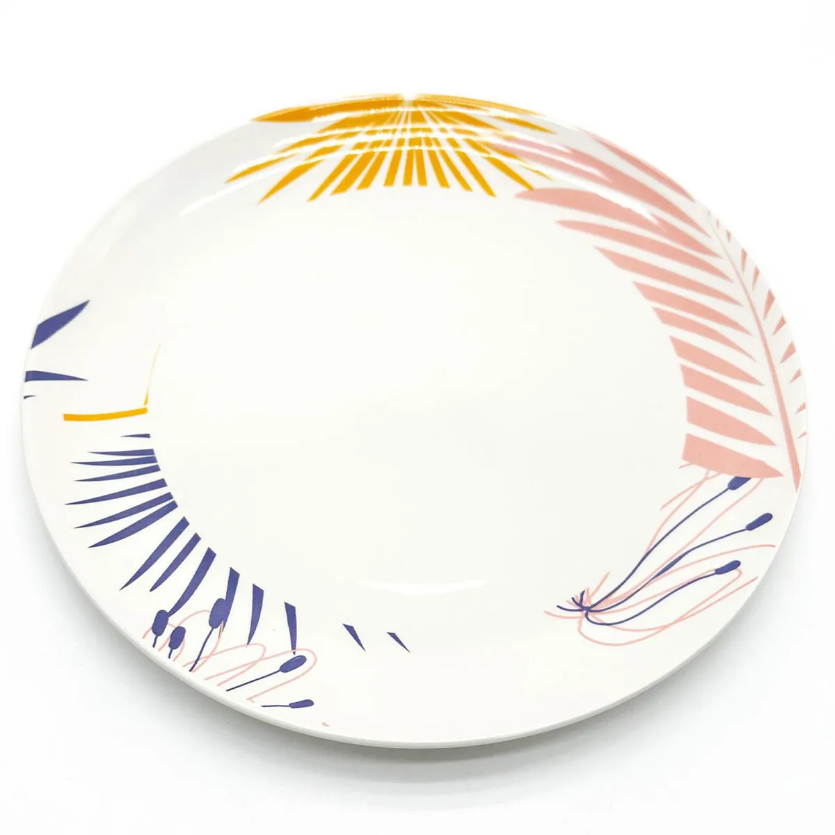 PK HOME - Plato cerámica 32 cm hojas