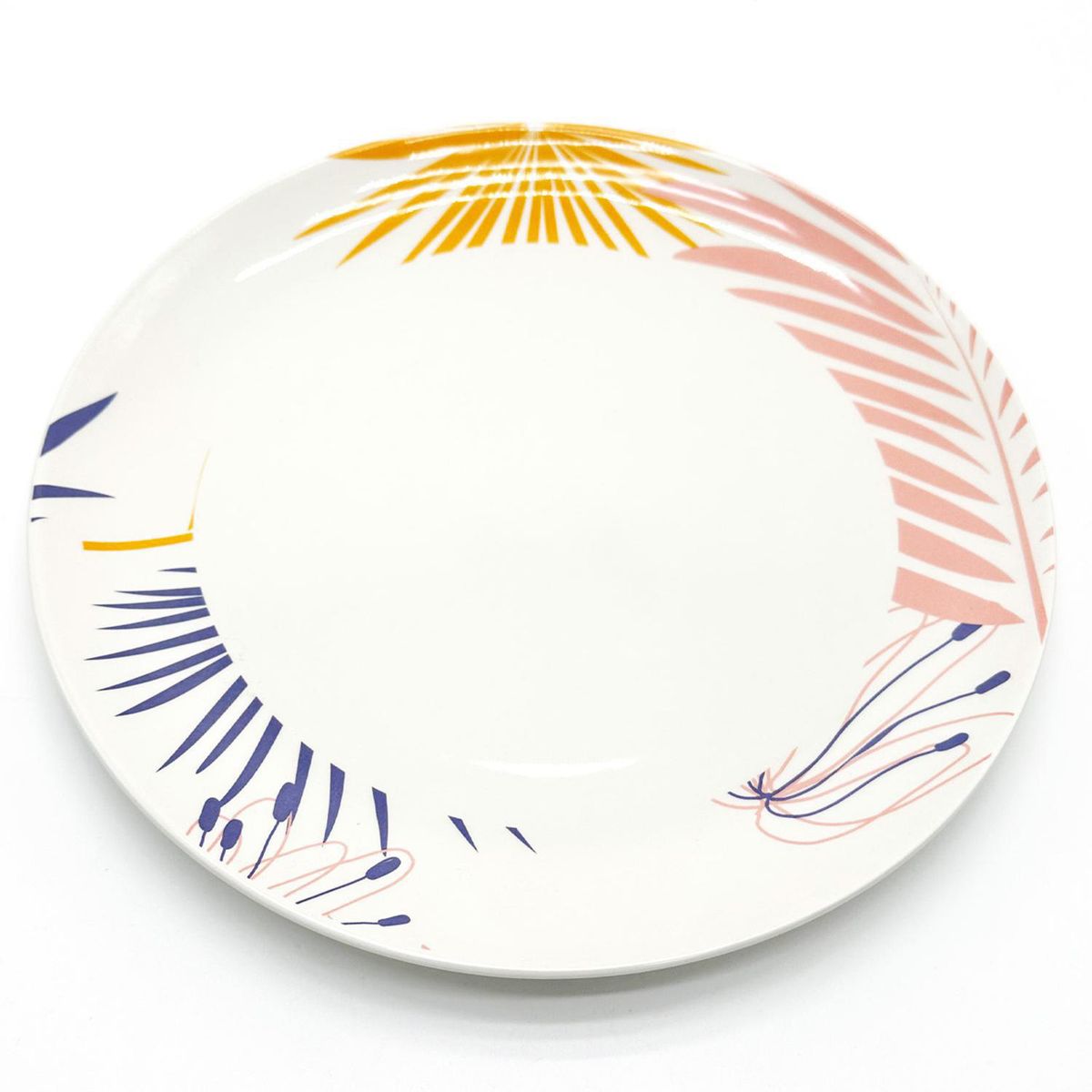 PK HOME - Plato cerámica 32 cm hojas