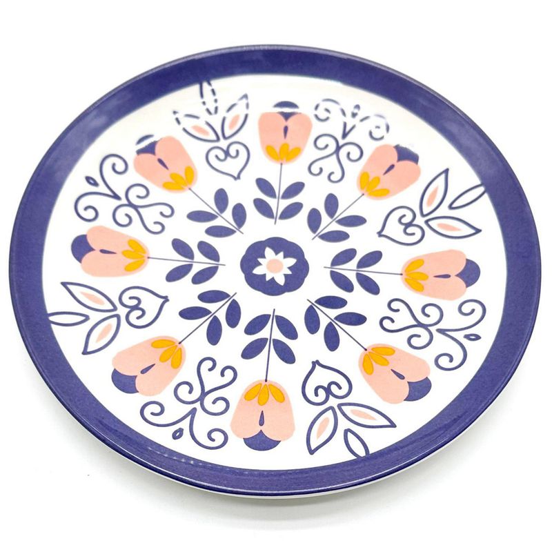 PK HOME - Plato cerámica 22 cm hojas