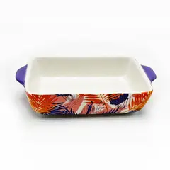 PK HOME - Asadera Cerámica 20,6x12x4,8 cm Hojas