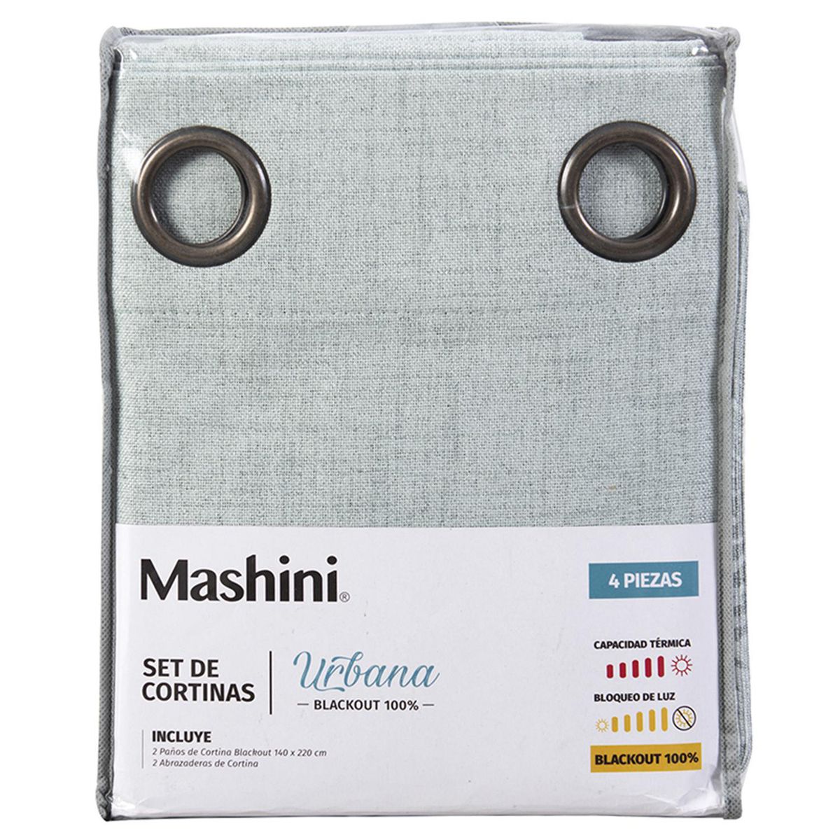 MASHINI - Set Cortina Urbana Blackout 140x220 cm Celeste