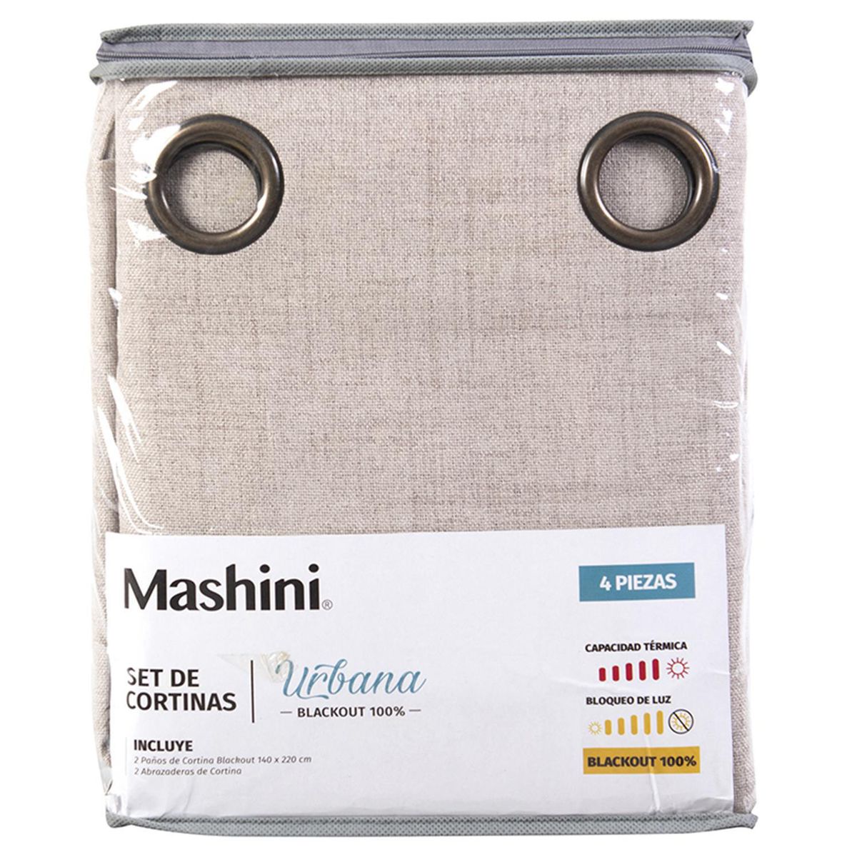 MASHINI - Set Cortina Urbana Blackout 140x220 cm Natural