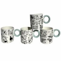 Tazón 400 ml Cerámica Pet lovers Blanco/negro 1 unidad(es)