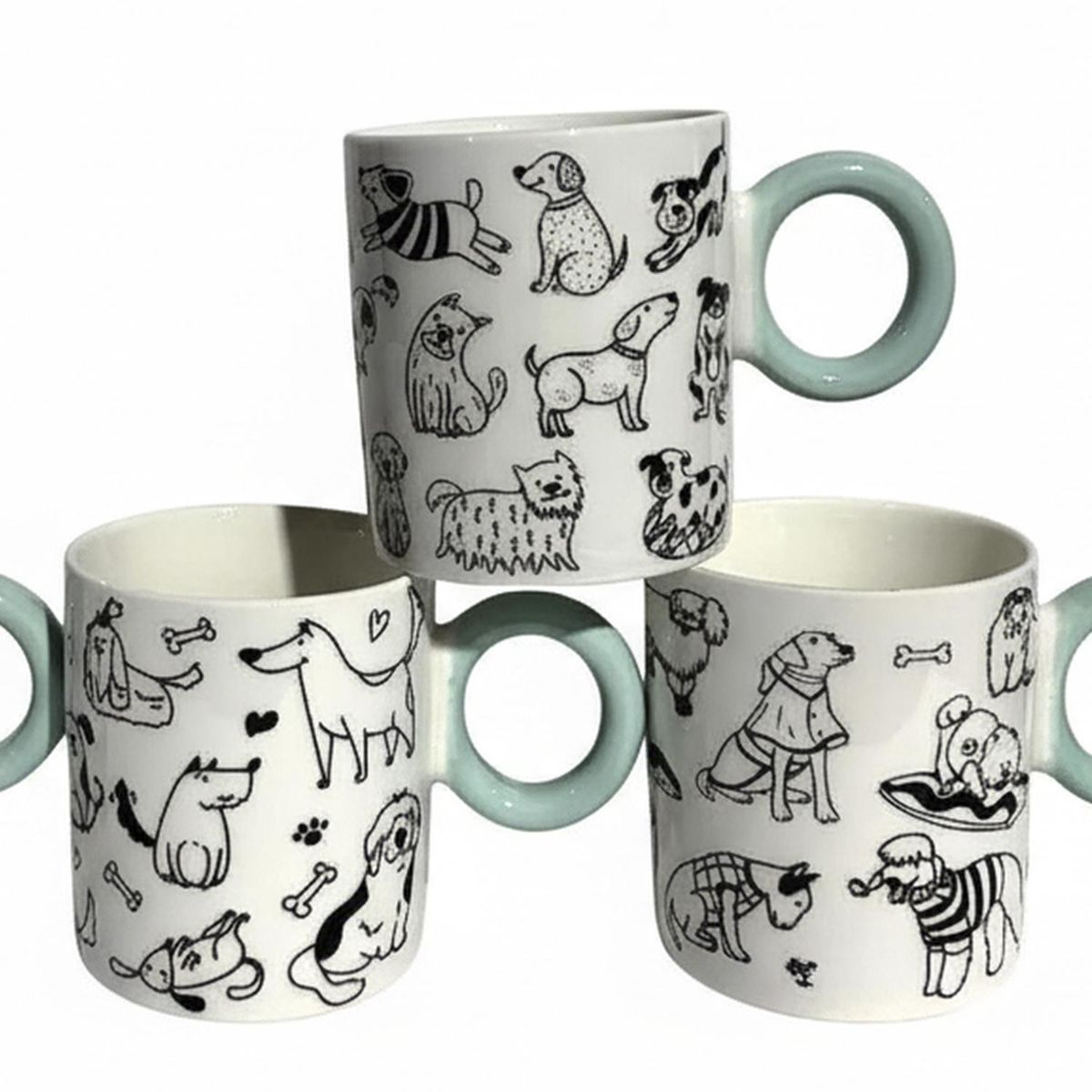 PRONOBEL - Tazón 400 ml Cerámica Pet lovers Blanco/negro 1 unidad(es)