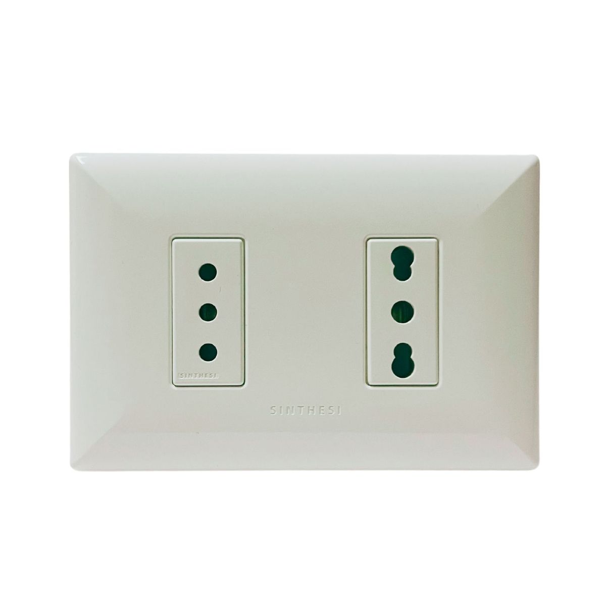 SINTHESI - Enchufe doble 10A + 10/16A armado S17 blanco