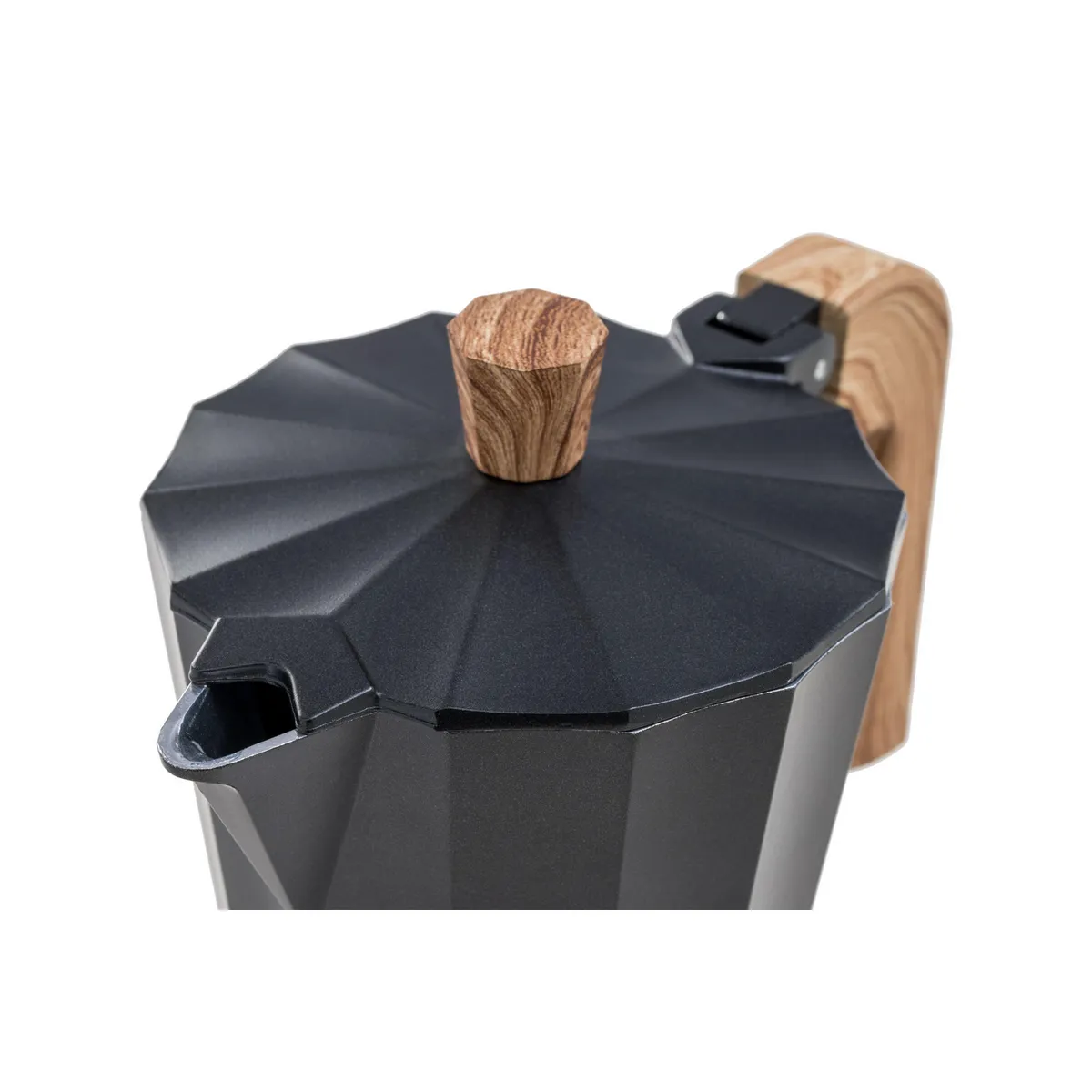 OROLEY - Cafetera Italiana Aluminio 320 ml Negro