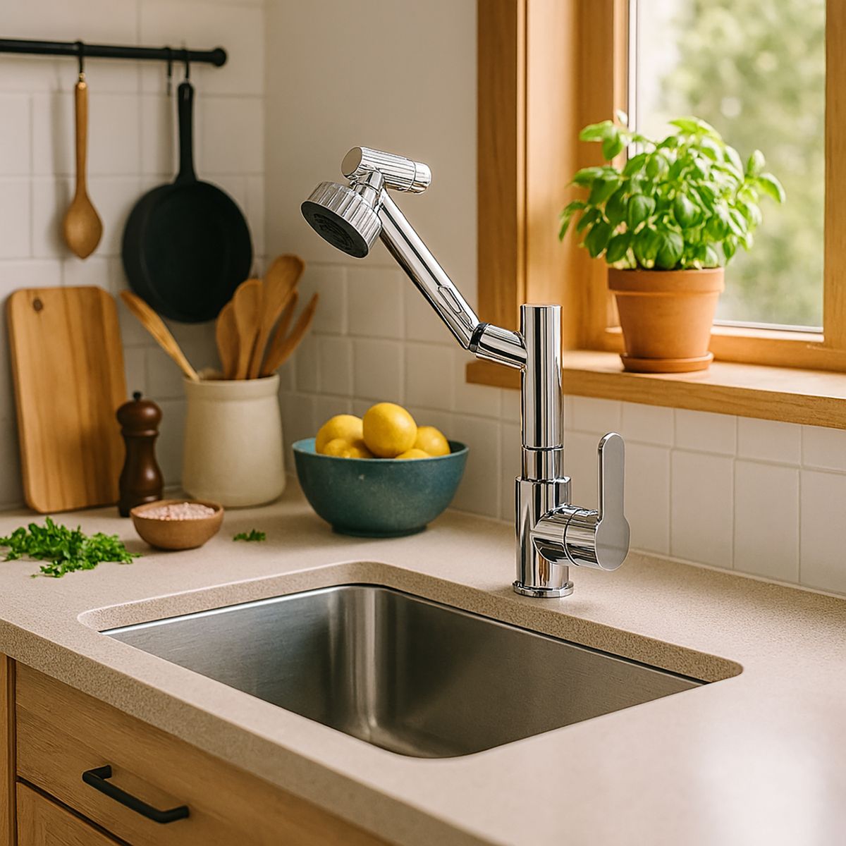 SENSI DACQUA - Monomando con Lector de Temperatura Cromado