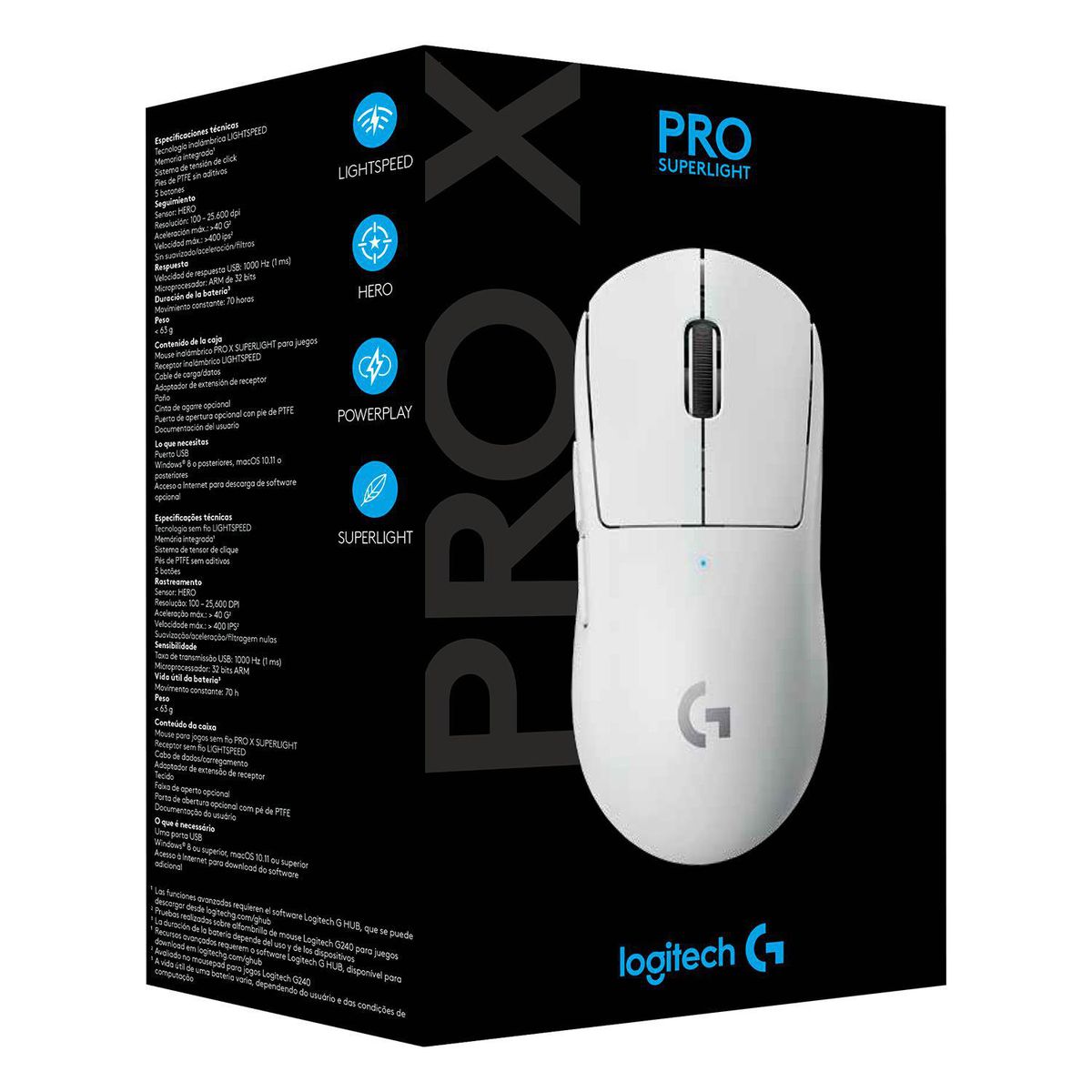 LOGITECH - Mouse gamer Pro X superlight blanco