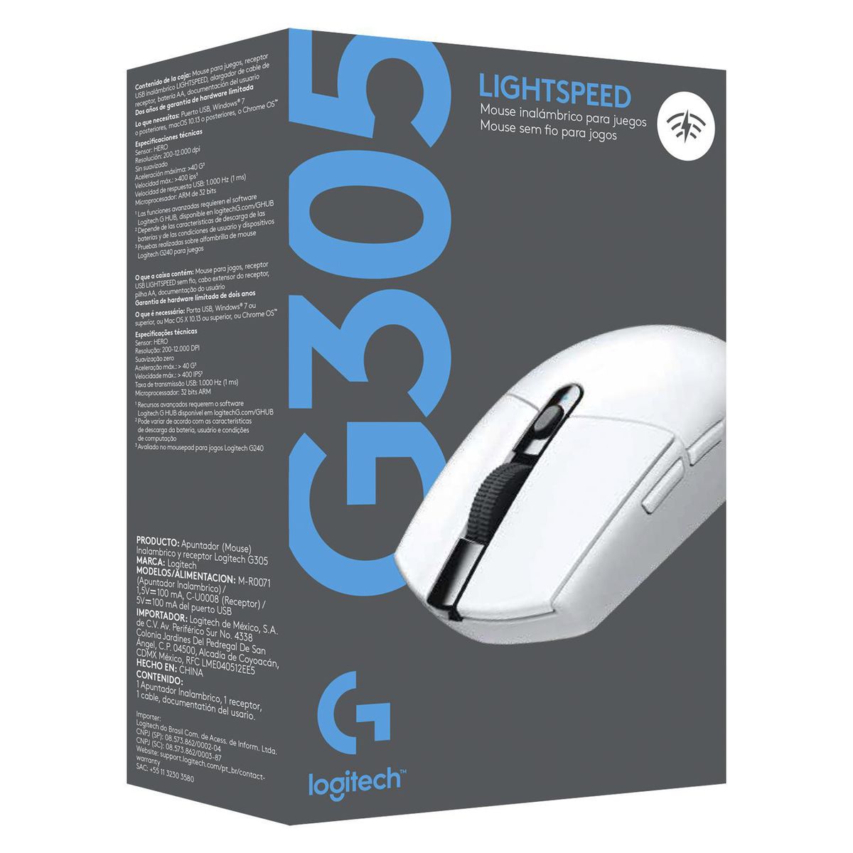 LOGITECH - Mouse gamer Lightspeed G305 Wireless blanco