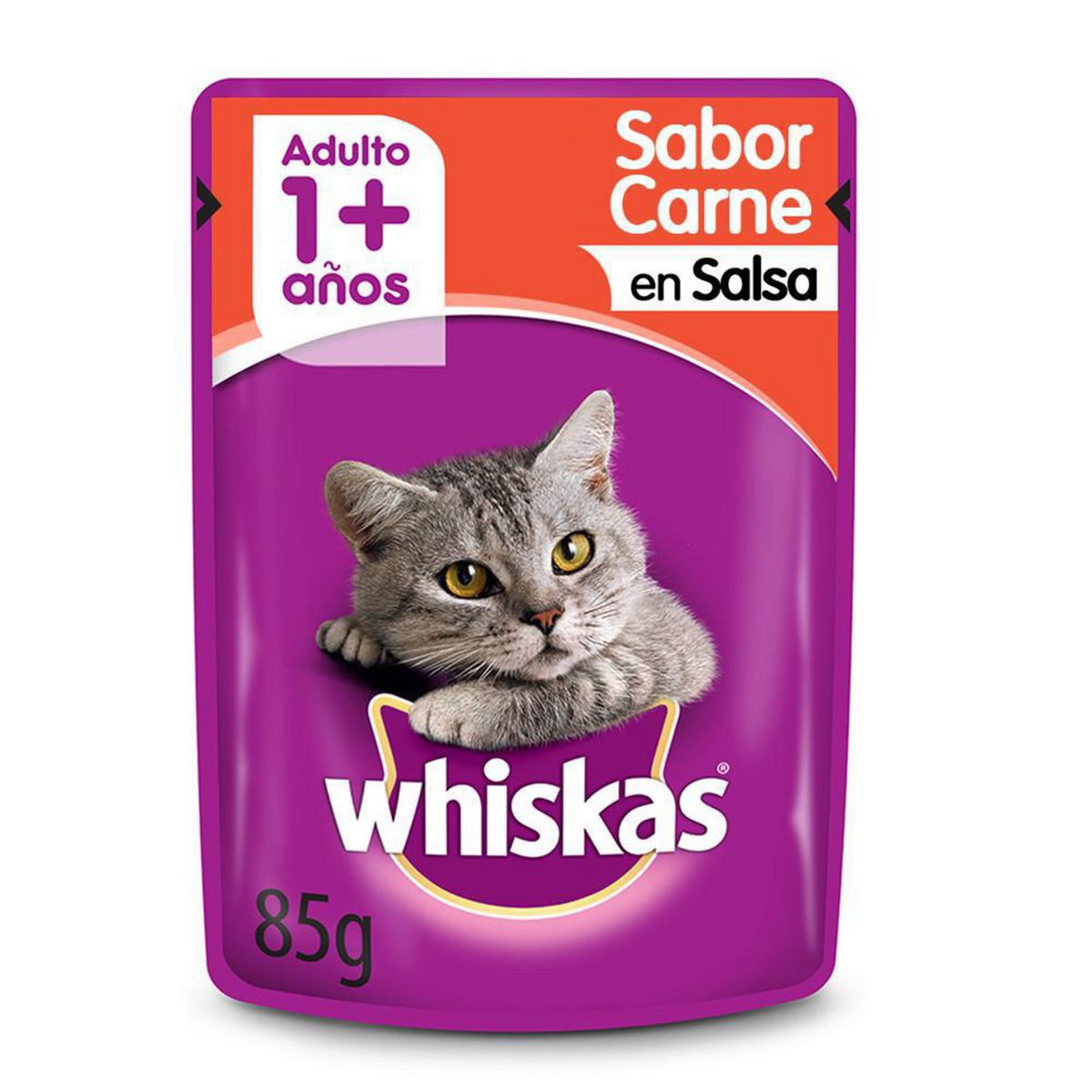 WHISKAS - Alimento Húmedo para Gato Adulto carne 0.085 kg