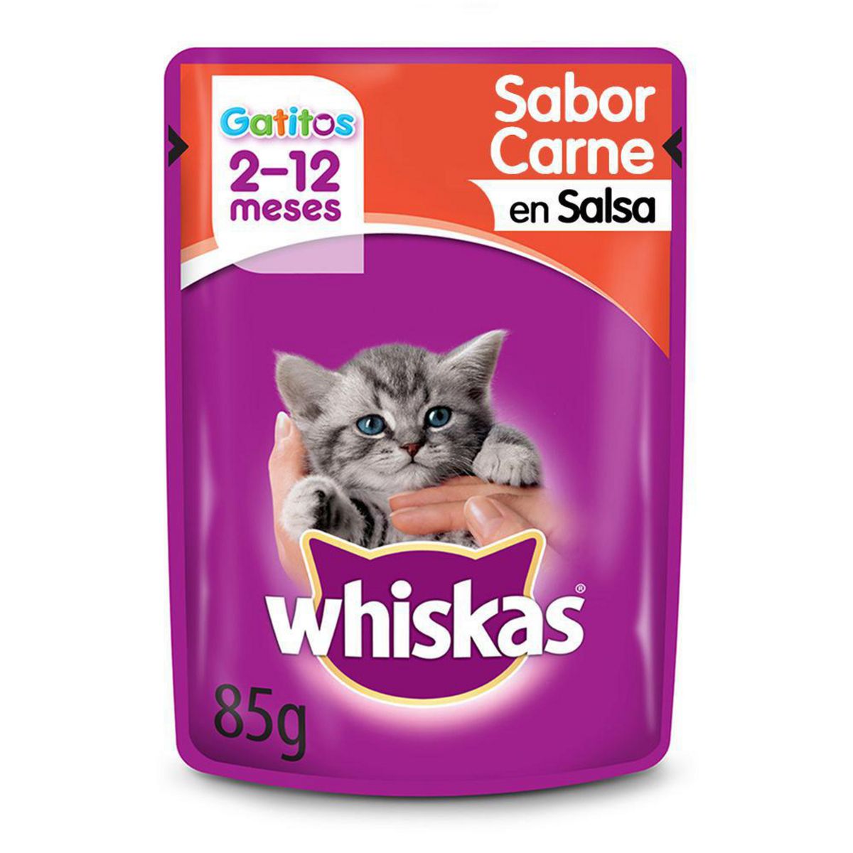 WHISKAS - Alimento Húmedo para Gato Cachorro Carne 0.085 kg