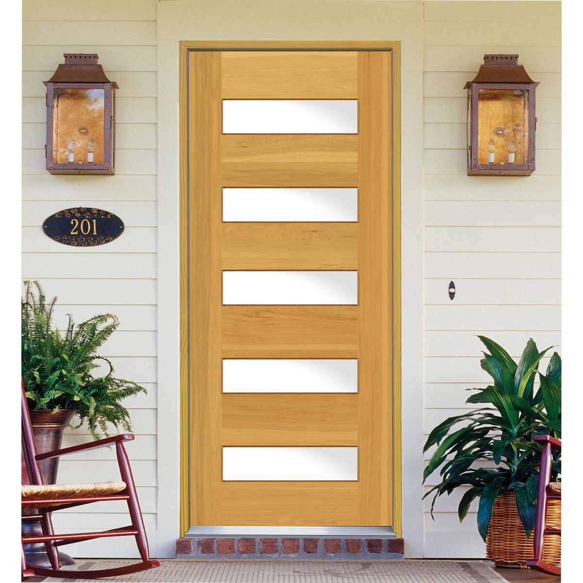 HOLZTEK - Puerta Madera de lenga 90x220 cm Modelo 108 Natural