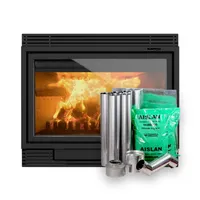 Pack Chimenea Leña 1100 + Kit Instalación Negro