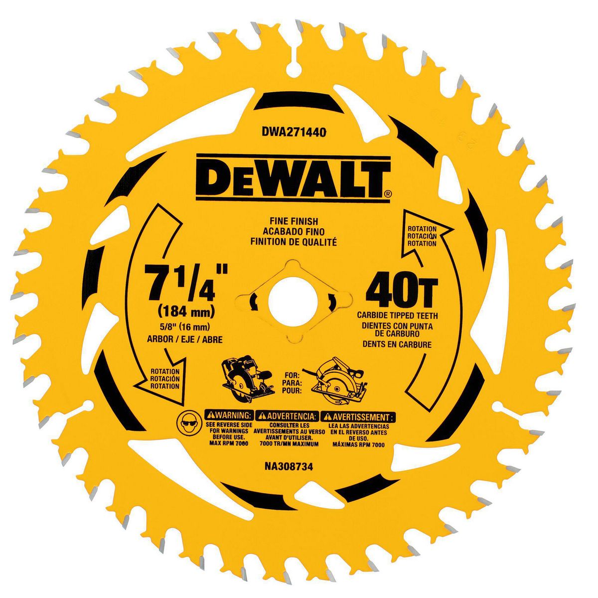 DEWALT - Disco Sierra Circular 7 1/4" 40 Dientes
