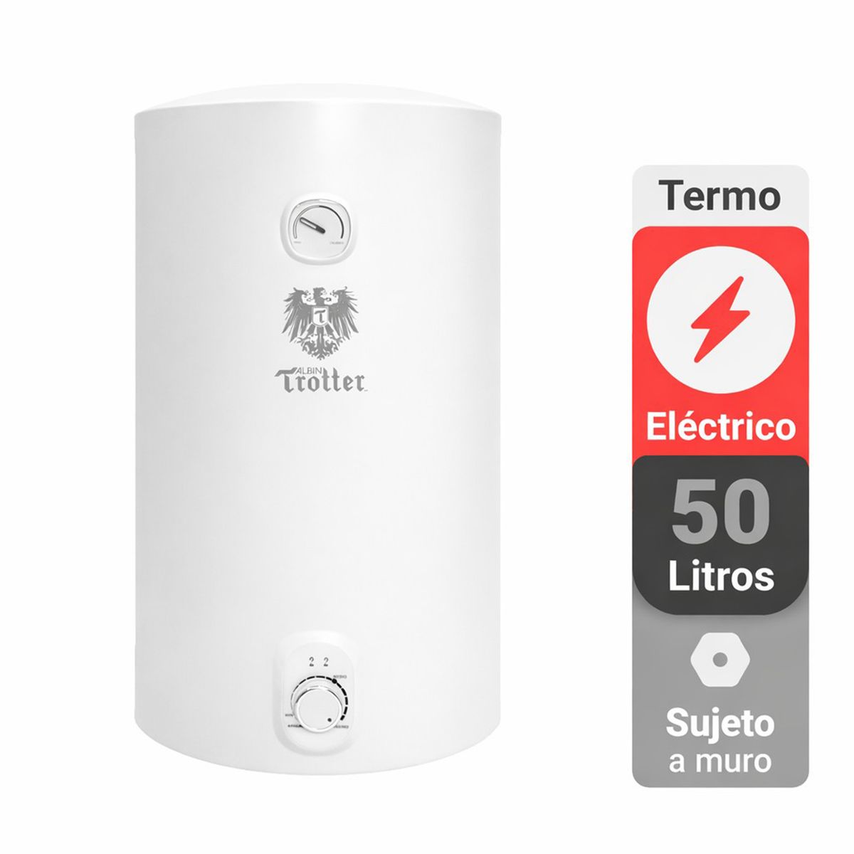 ALBIN TROTTER - Termo Colgante Eléctrico 50 Litros 1500 W de Muro