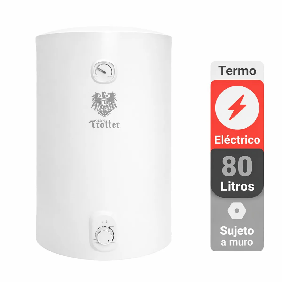 ALBIN TROTTER - Termo Colgante Eléctrico 80 Litros 1500 W de Muro
