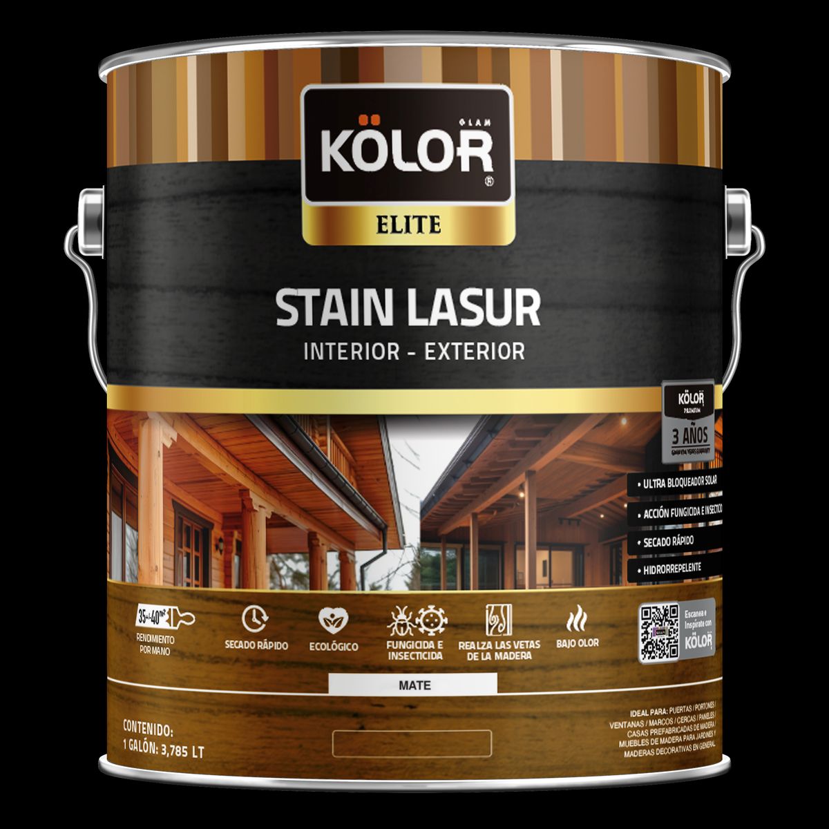 KOLOR - Stain Lasur Mate 1 galón(es) Blanco
