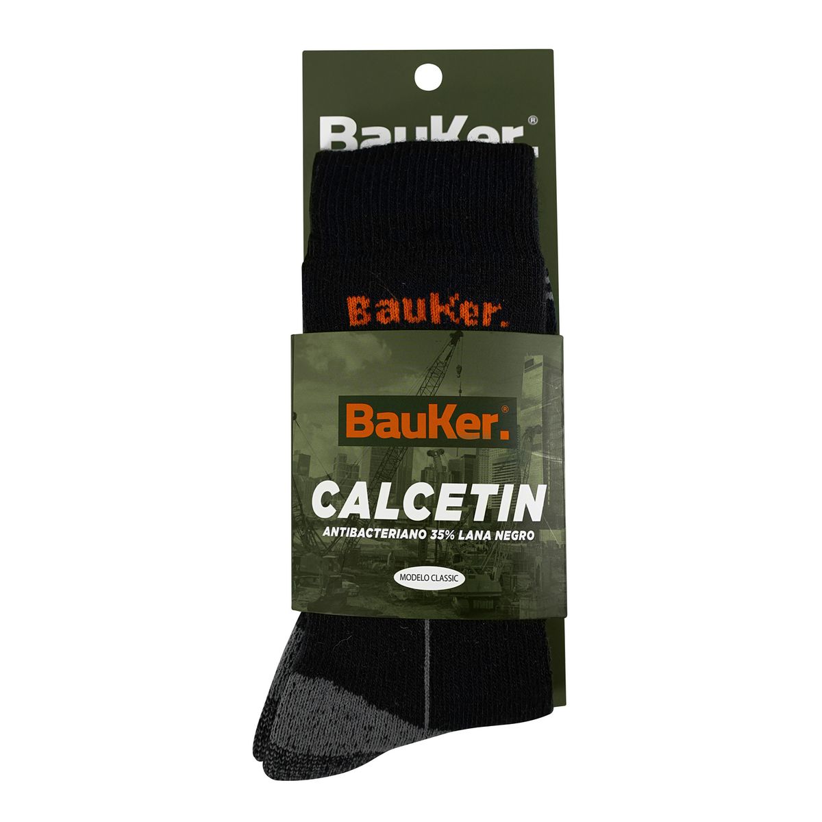 BAUKER - Calcetin 35% lana negro