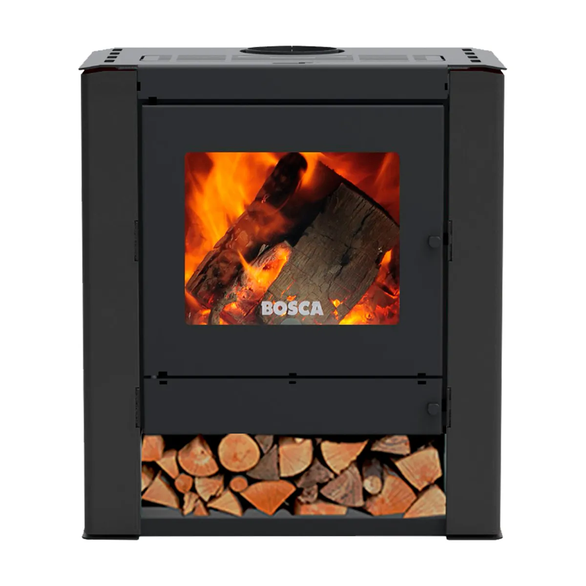 BOSCA - Pack Estufa Leña Gold 500 Charcoal+ kit de Instalacion Charcoal