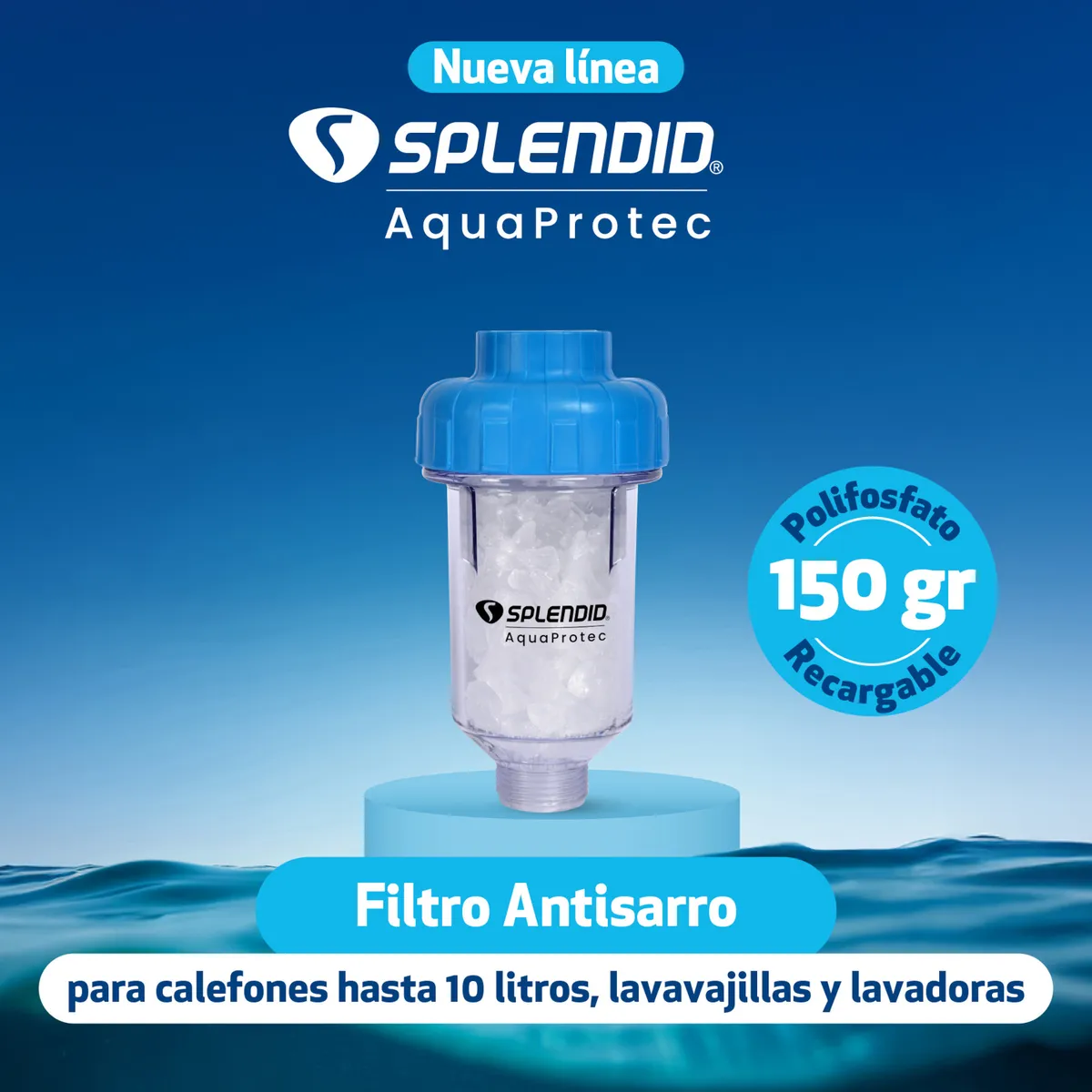 SPLENDID - Filtro Antisarro para Calefont, Lavadora y Lavavajillas