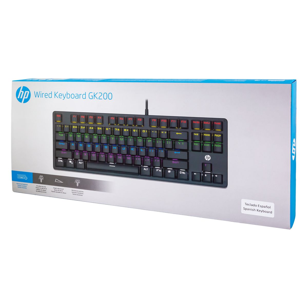 HP - Teclado mecánico reducido RGB GK200