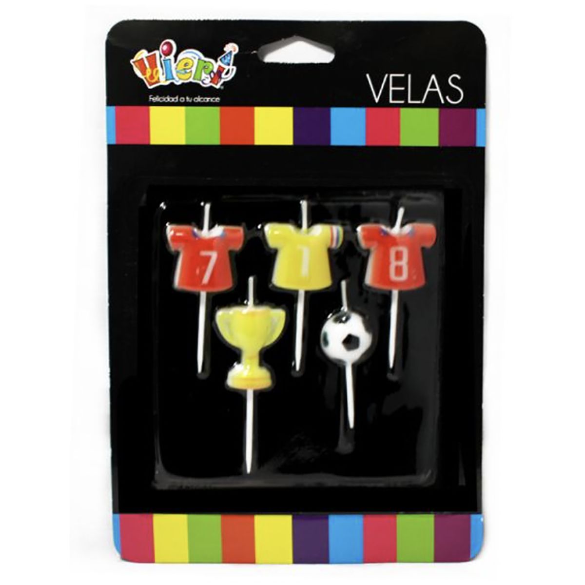 CARNAVAL - Set 5 velas fútbol