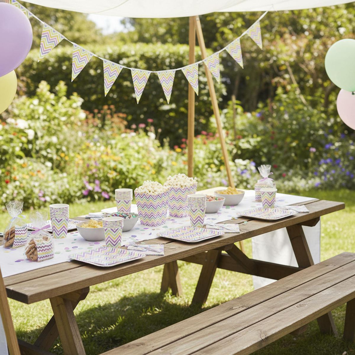 CARNAVAL - Set cumpleaños chevron pastel