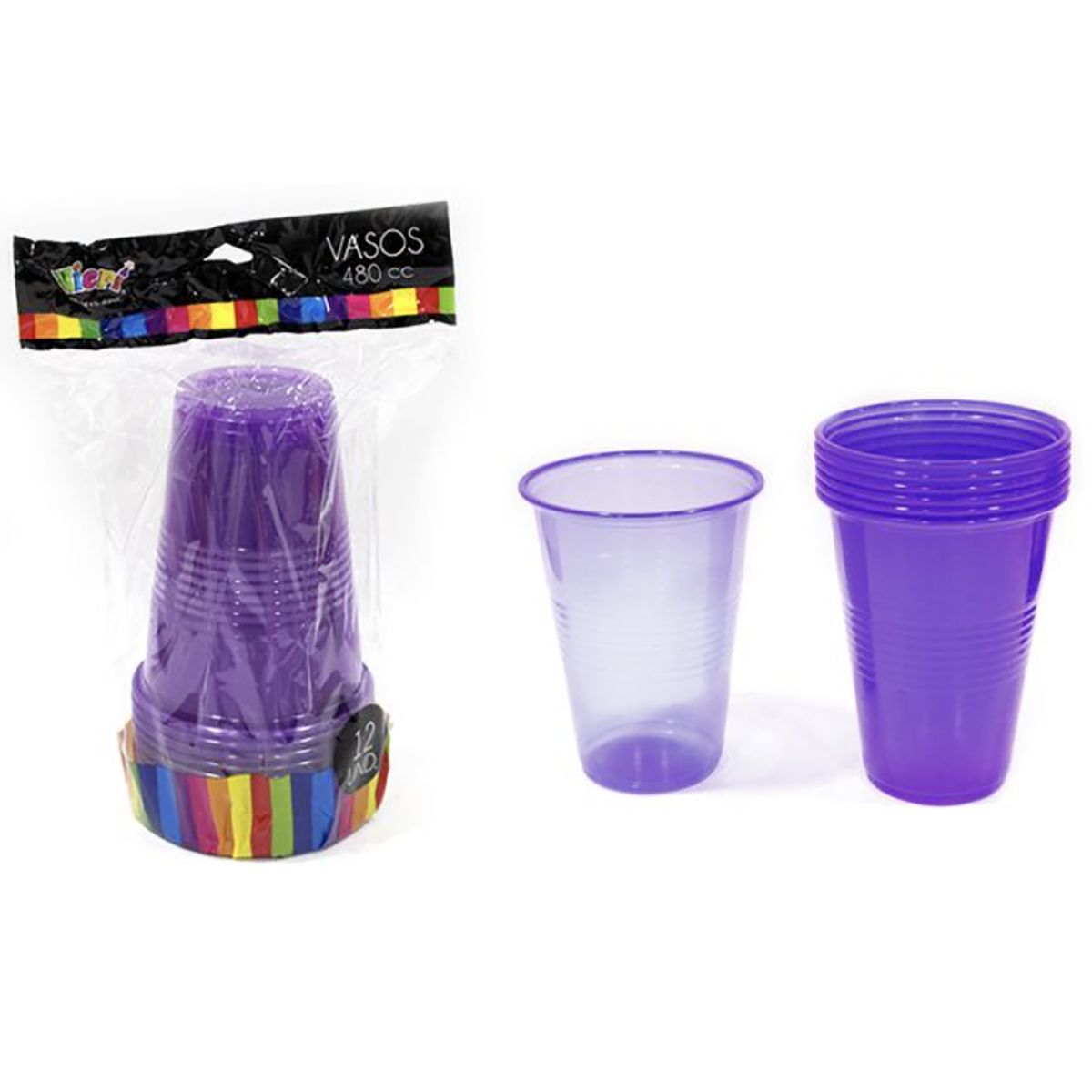 CARNAVAL - Set 12 vasos 480 ml morado