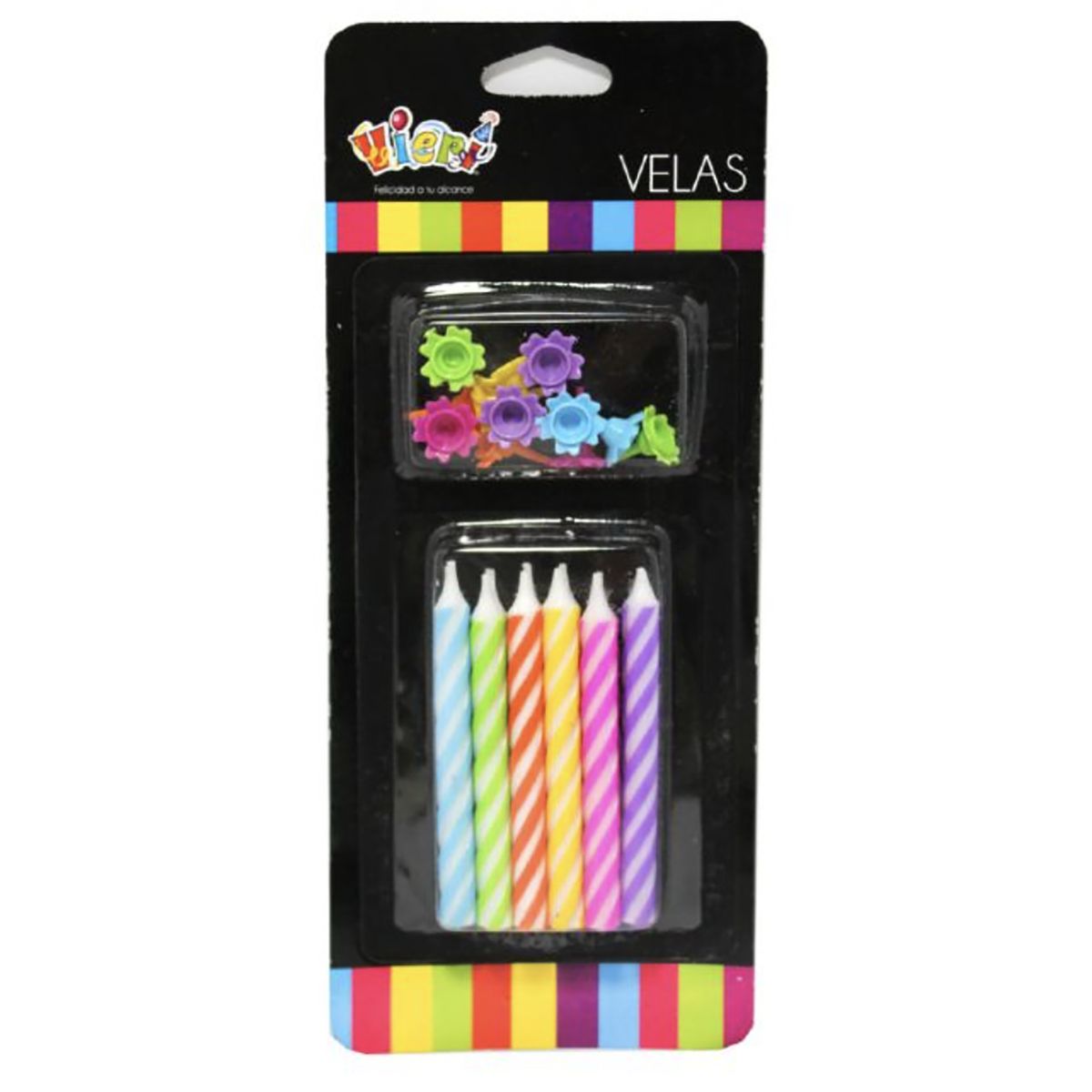 CARNAVAL - Set 12 velas arcoiris