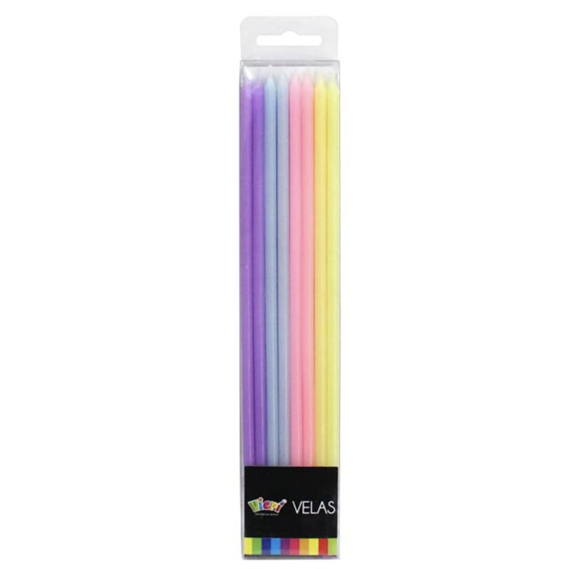 CARNAVAL - Set 16 velas 18 cm colores