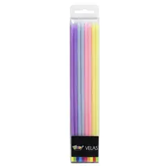 CARNAVAL - Set 16 velas 18 cm colores