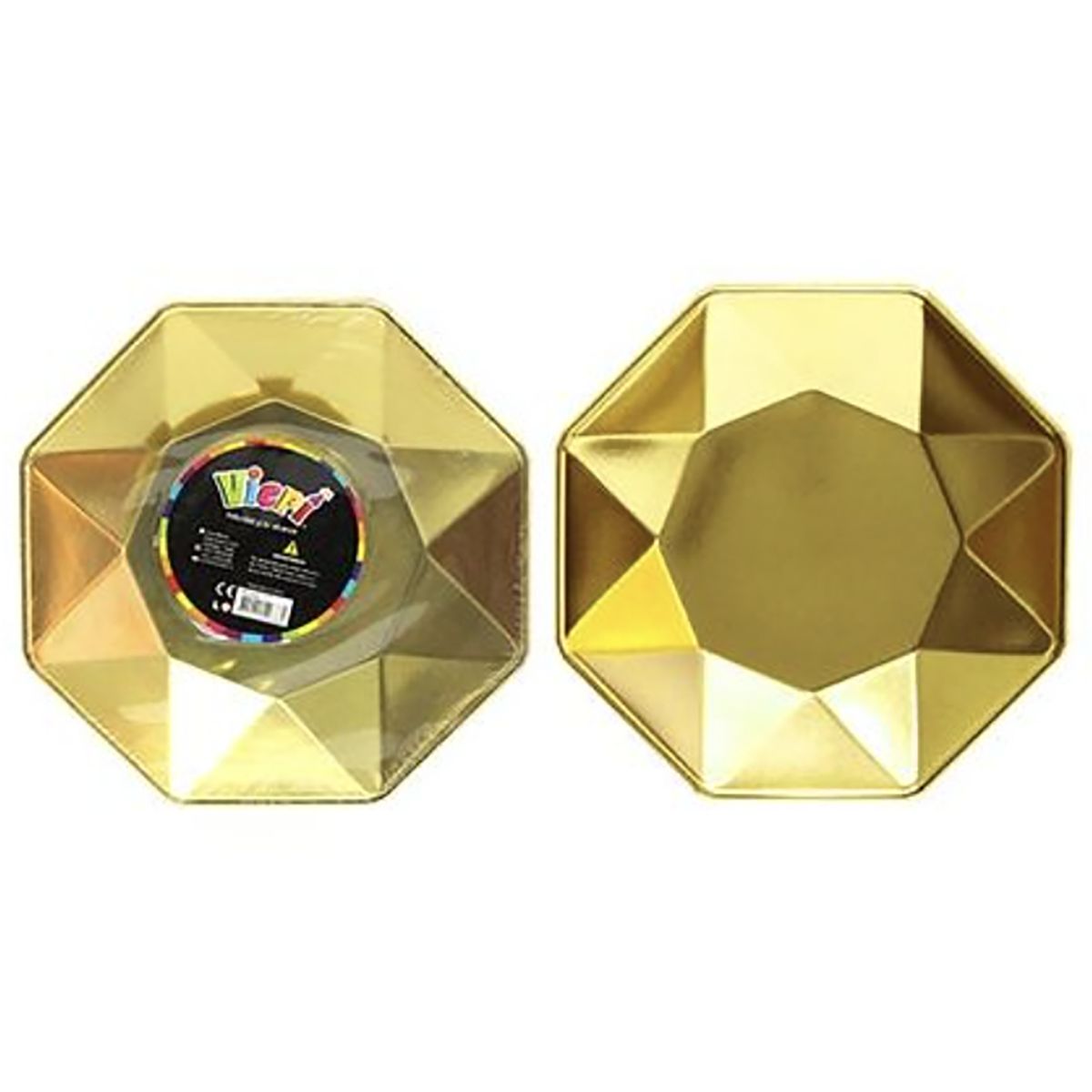 CARNAVAL - Set 6 platos 20 cm dorados