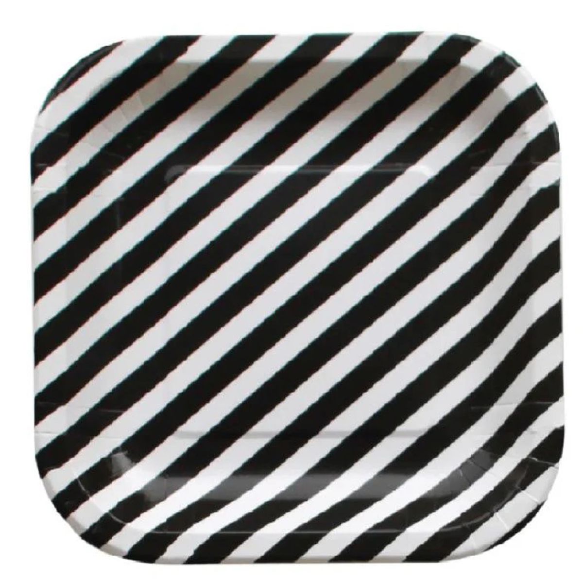 CARNAVAL - Plato rayas 22 cm negro 10 unidades
