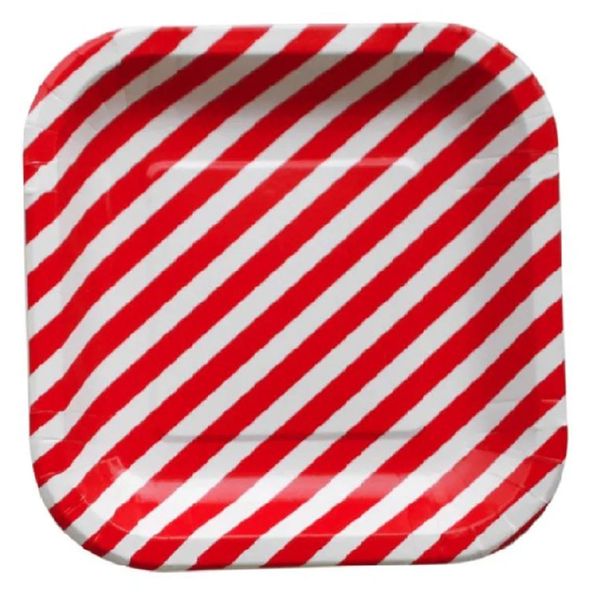 CARNAVAL - Plato rayas 22 cm rojo 10 unidades