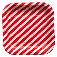 CARNAVAL - Plato rayas 22 cm rojo 10 unidades