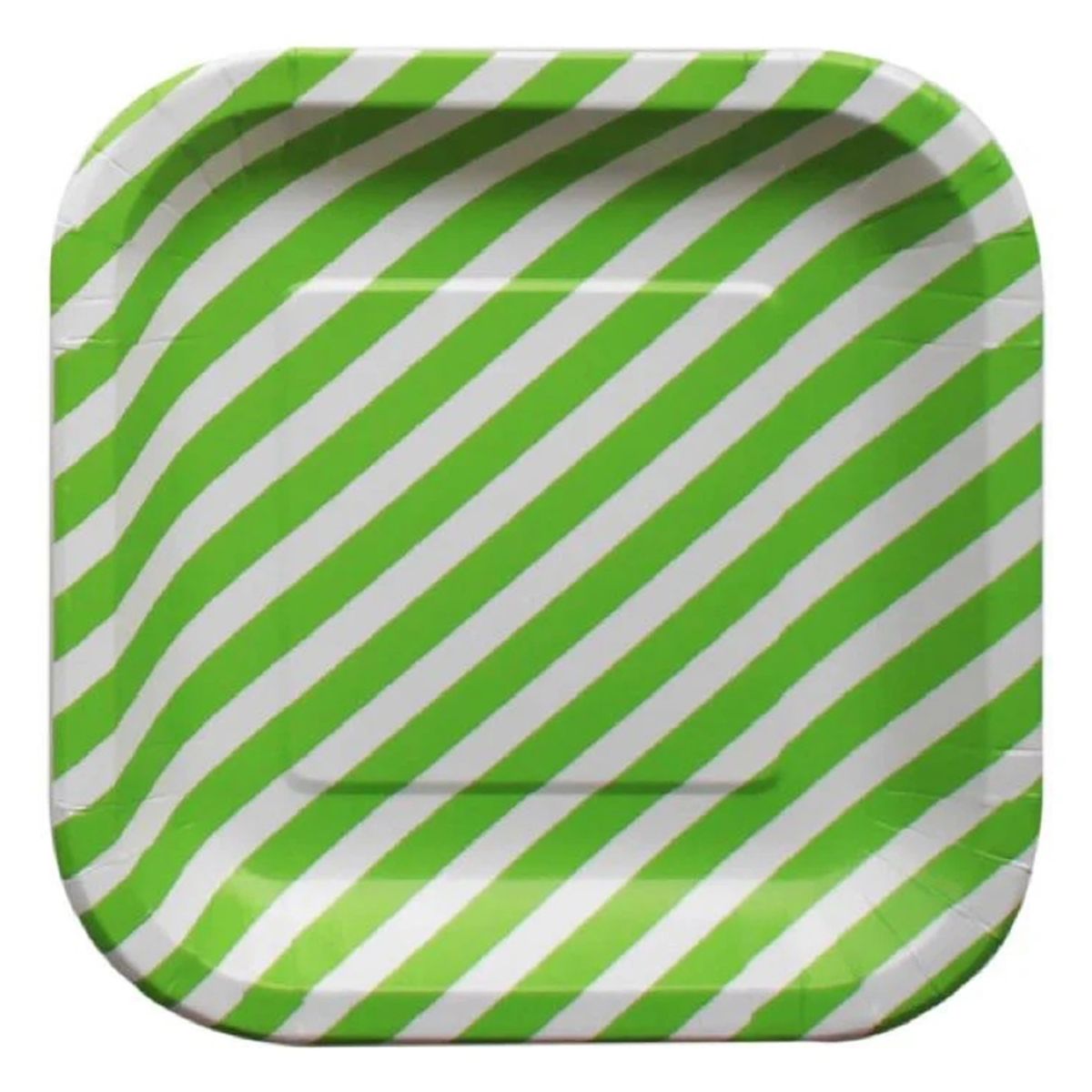 CARNAVAL - Plato rayas 22 cm verde 10 unidades