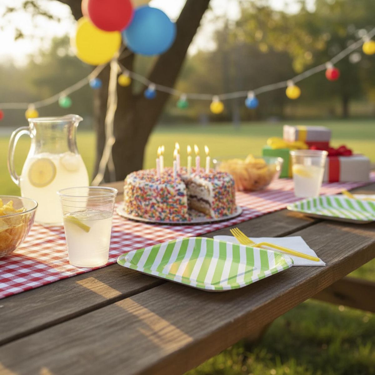 CARNAVAL - Plato Rayas 22 Cm Verde 10 Unidades