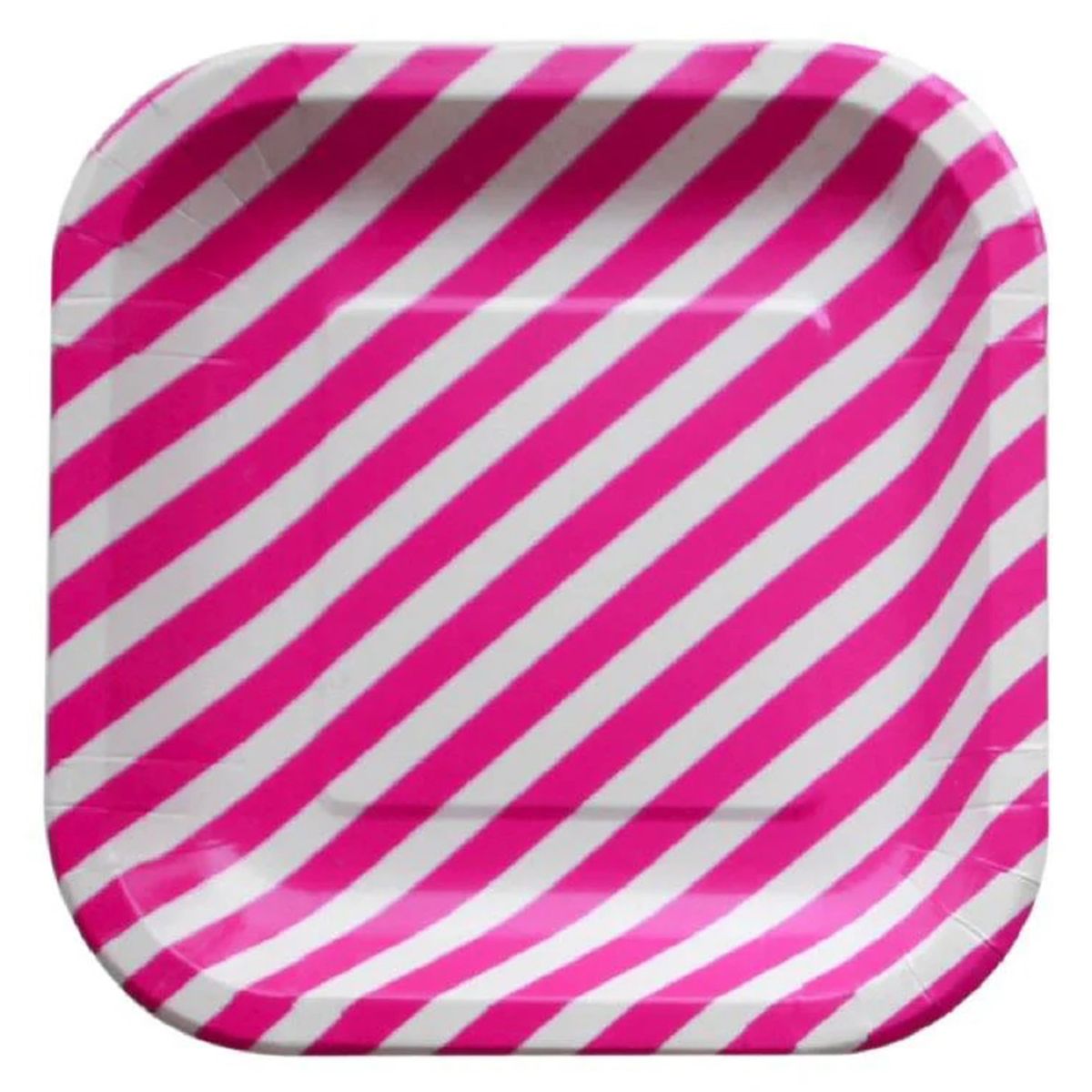 CARNAVAL - Plato rayas 22 cm fucsia 10 unidades