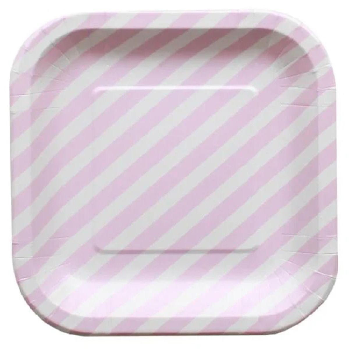 CARNAVAL - Plato rayas 22 cm rosado 10 unidades