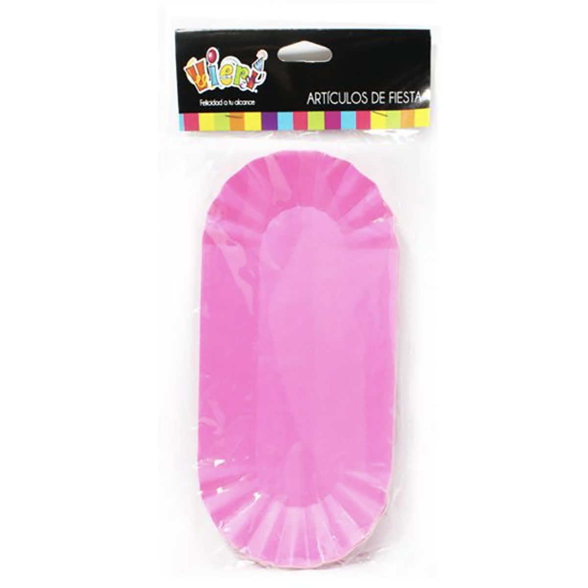 CARNAVAL - Set 10 platos de hotdog rosado