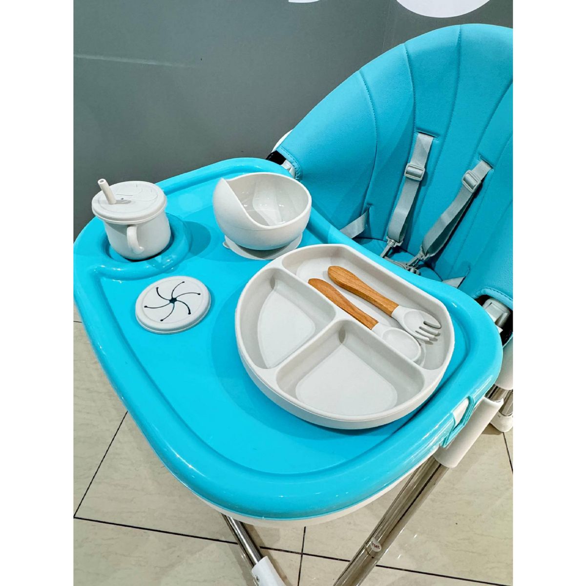KIDSCOOL - Set De Alimentación Silicona 6 Piezas Blanco
