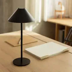 LEDZONE - Lampara Escritorio Touch Negro 6 W 14x28 cm