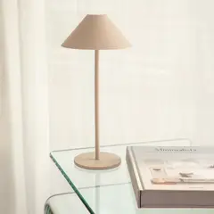 LEDZONE - Lámpara Escritorio Touch Beige 6 W 14x28 cm